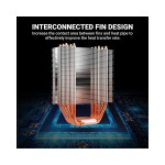 Ant Esports ICE-C612 V2 ARGB CPU Cooler Support Intel LGA1200, LGA115X, LGA20XX, LGA1366, LGA1700 and AMD FM1, FM2, FM2+, AM2, AM2+, AM3, AM3+, AM4, AM5 - Image 5