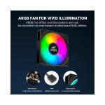 Ant Esports ICE-C612 V2 ARGB CPU Cooler Support Intel LGA1200, LGA115X, LGA20XX, LGA1366, LGA1700 and AMD FM1, FM2, FM2+, AM2, AM2+, AM3, AM3+, AM4, AM5 - Image 3